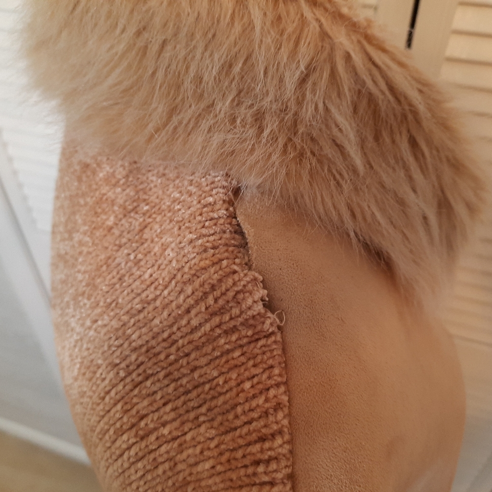lisa International faux fur suede vest LG - Picture 5 of 6
